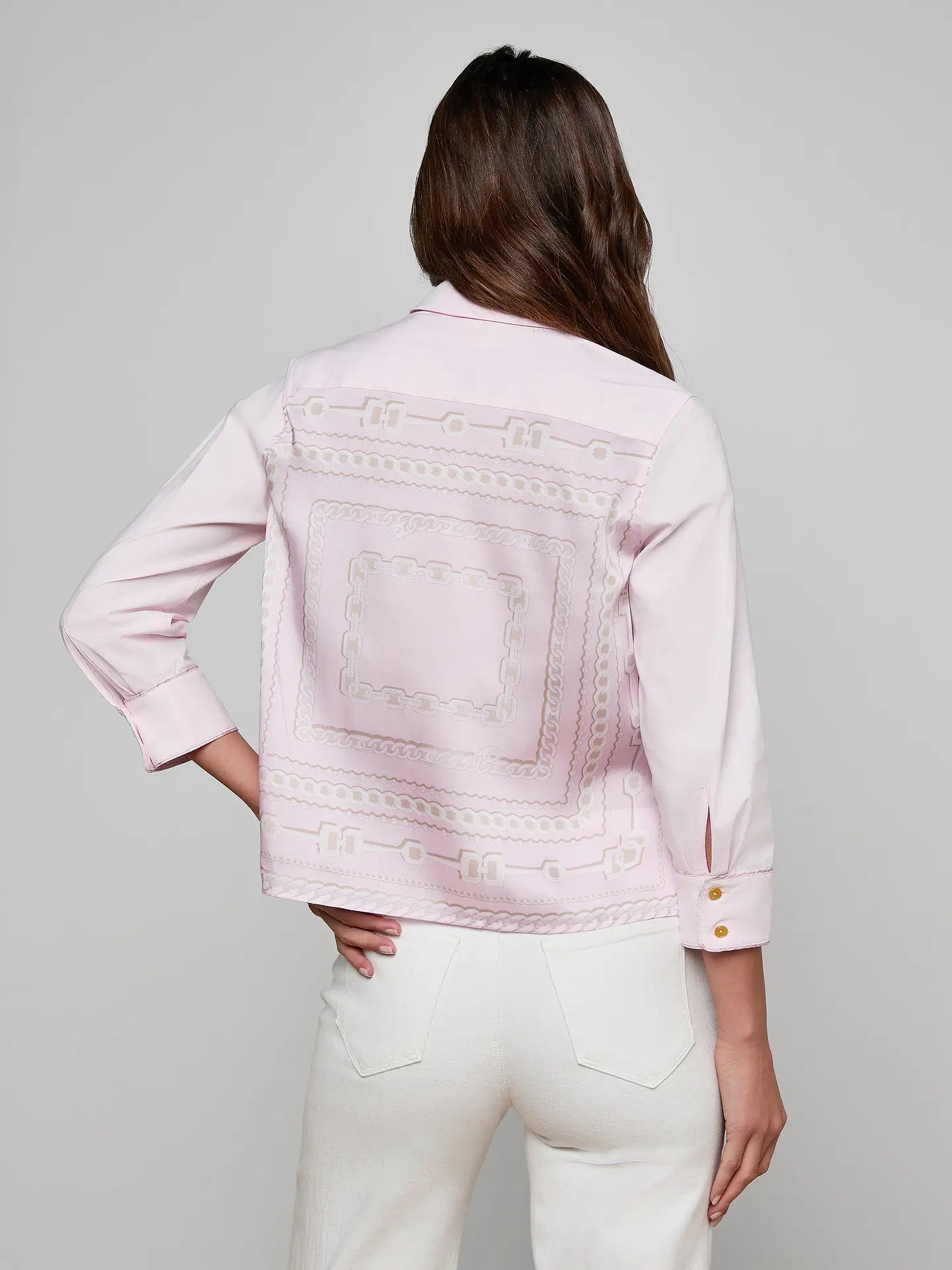 Fawn Piping Scarf Blouse - Pale Cameo