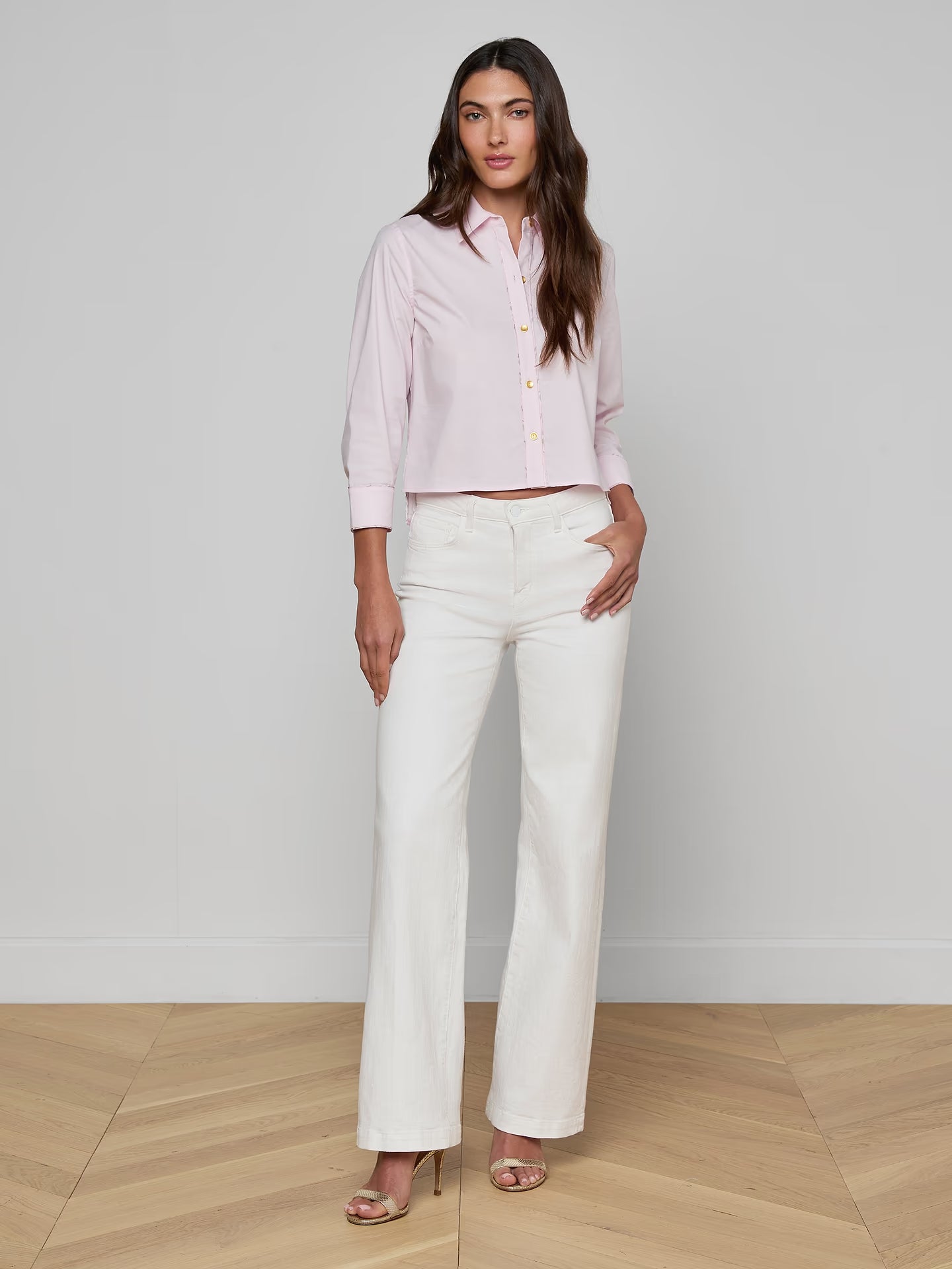 Fawn Piping Scarf Blouse - Pale Cameo