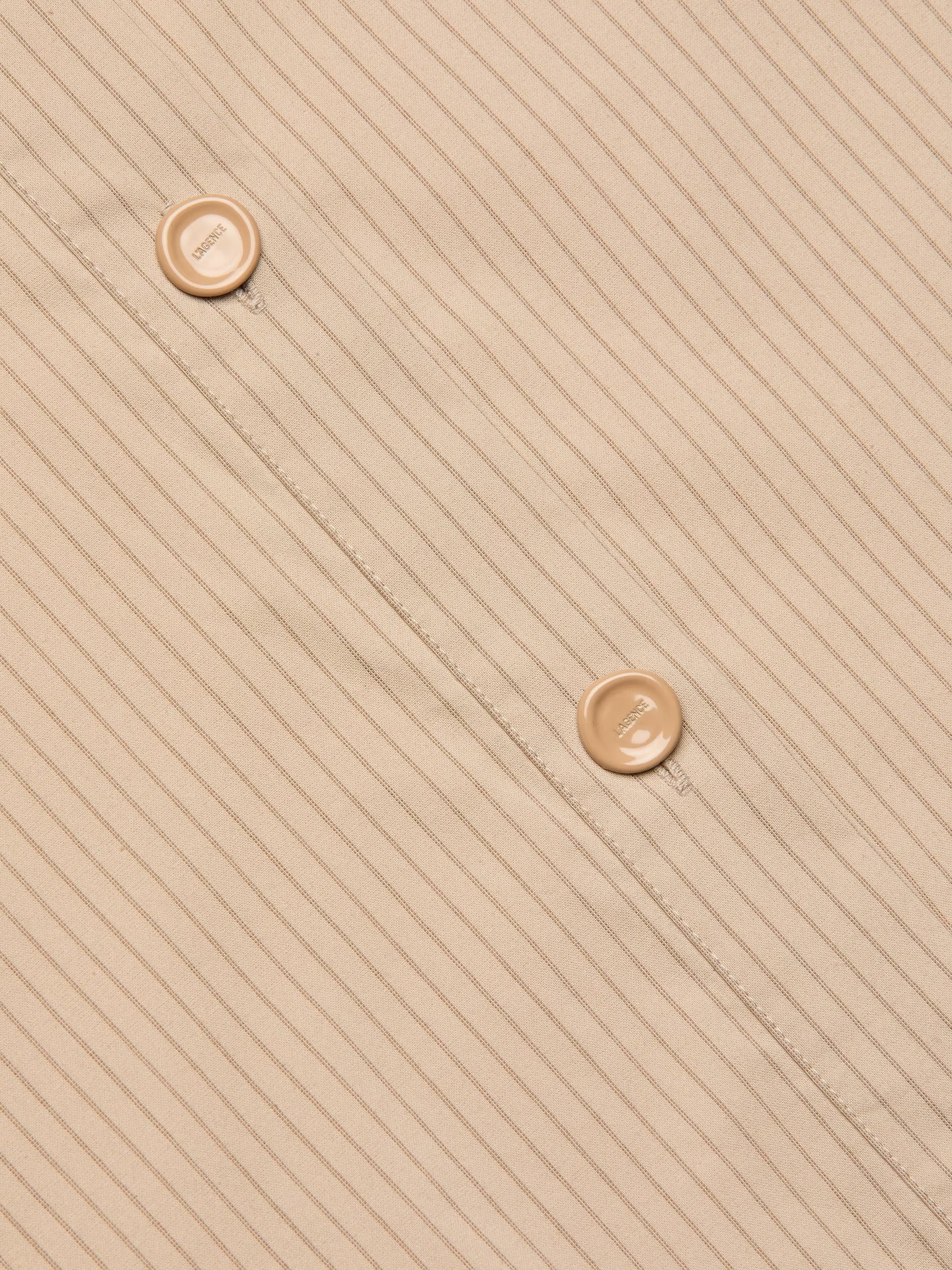 Cosette Crop High Low Shirt - Macadamia Stripe