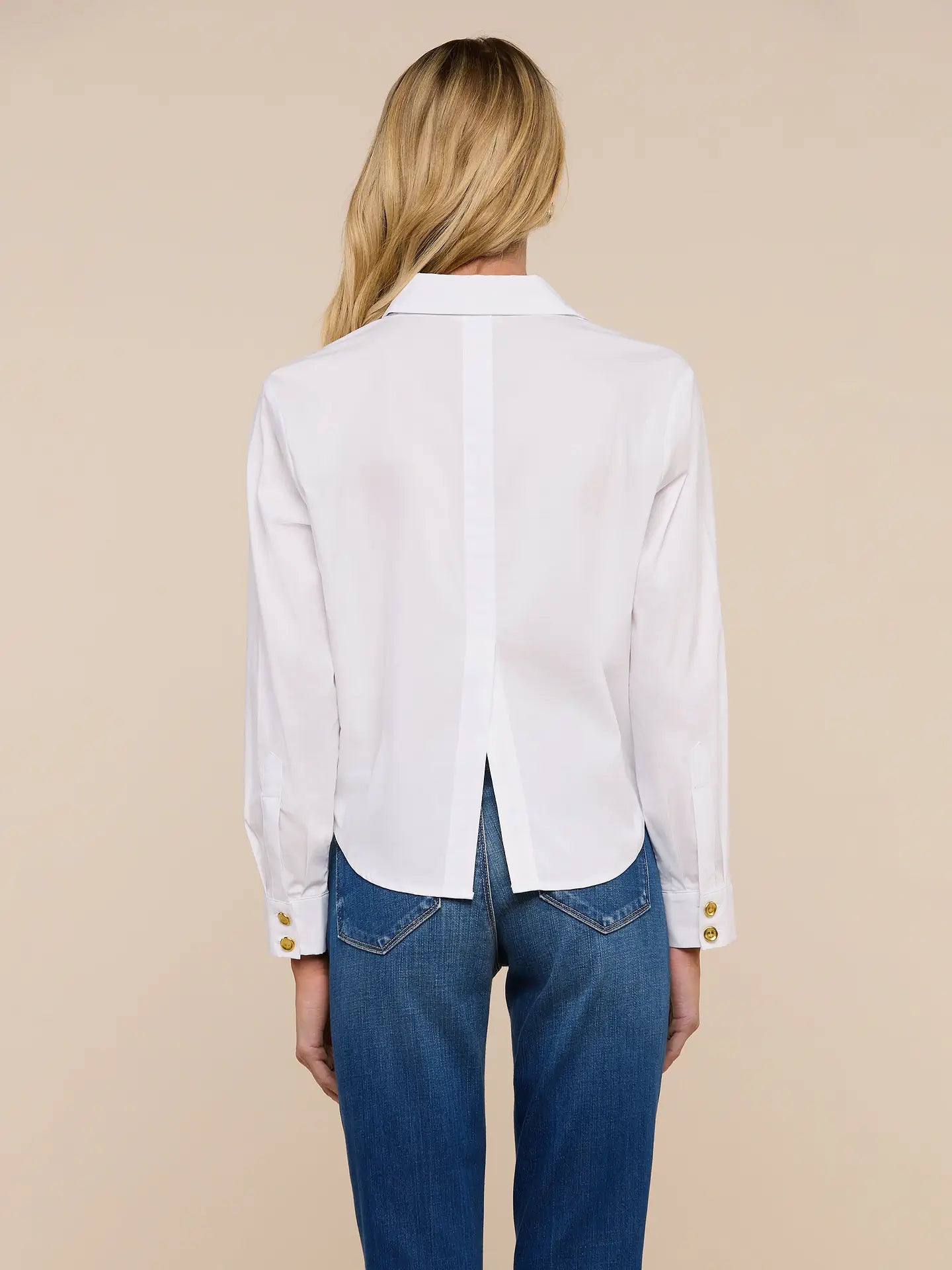 Cosette Crop High Low Shirt - White