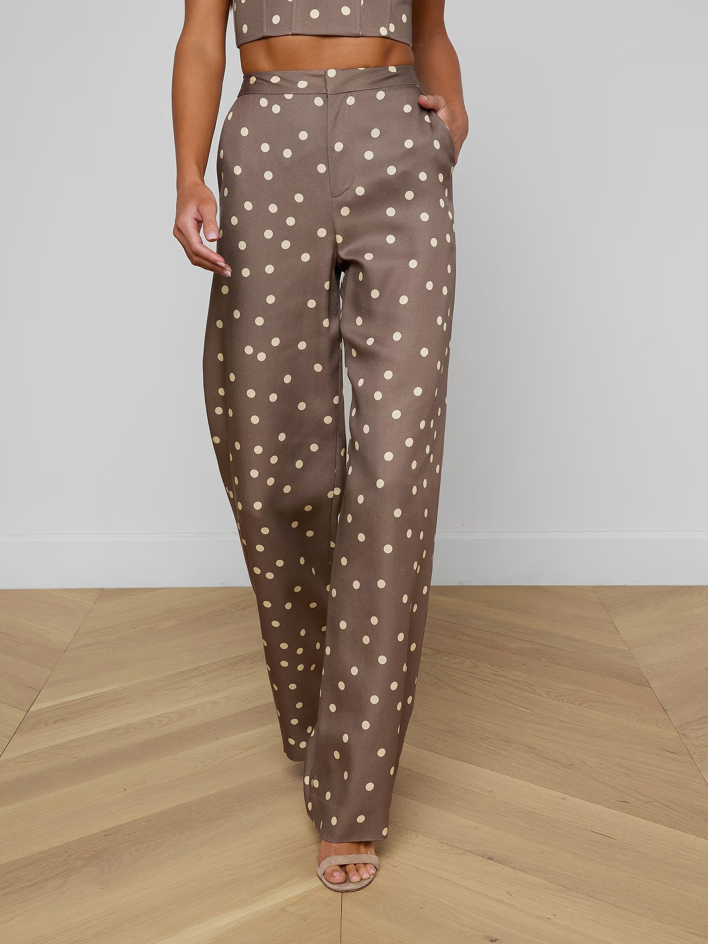 Livvy Straight Leg Trouser - Polka Dot