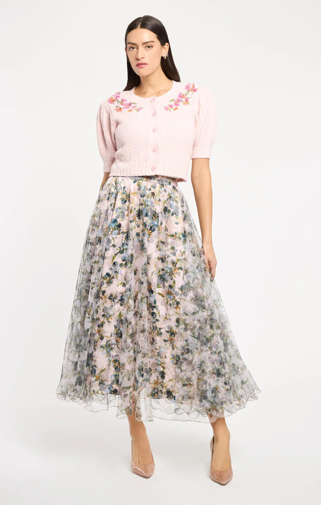 Trailing Iris Sofia Skirt - Rosy Cloud Multi