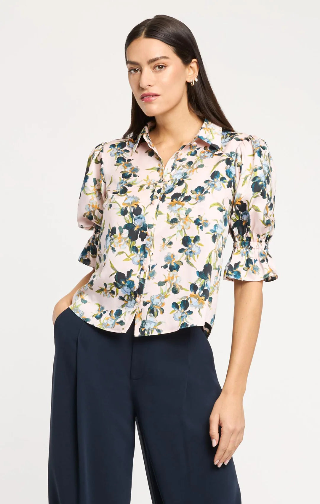 Trailing Iris Caty Top - Rosy Cloud Multi
