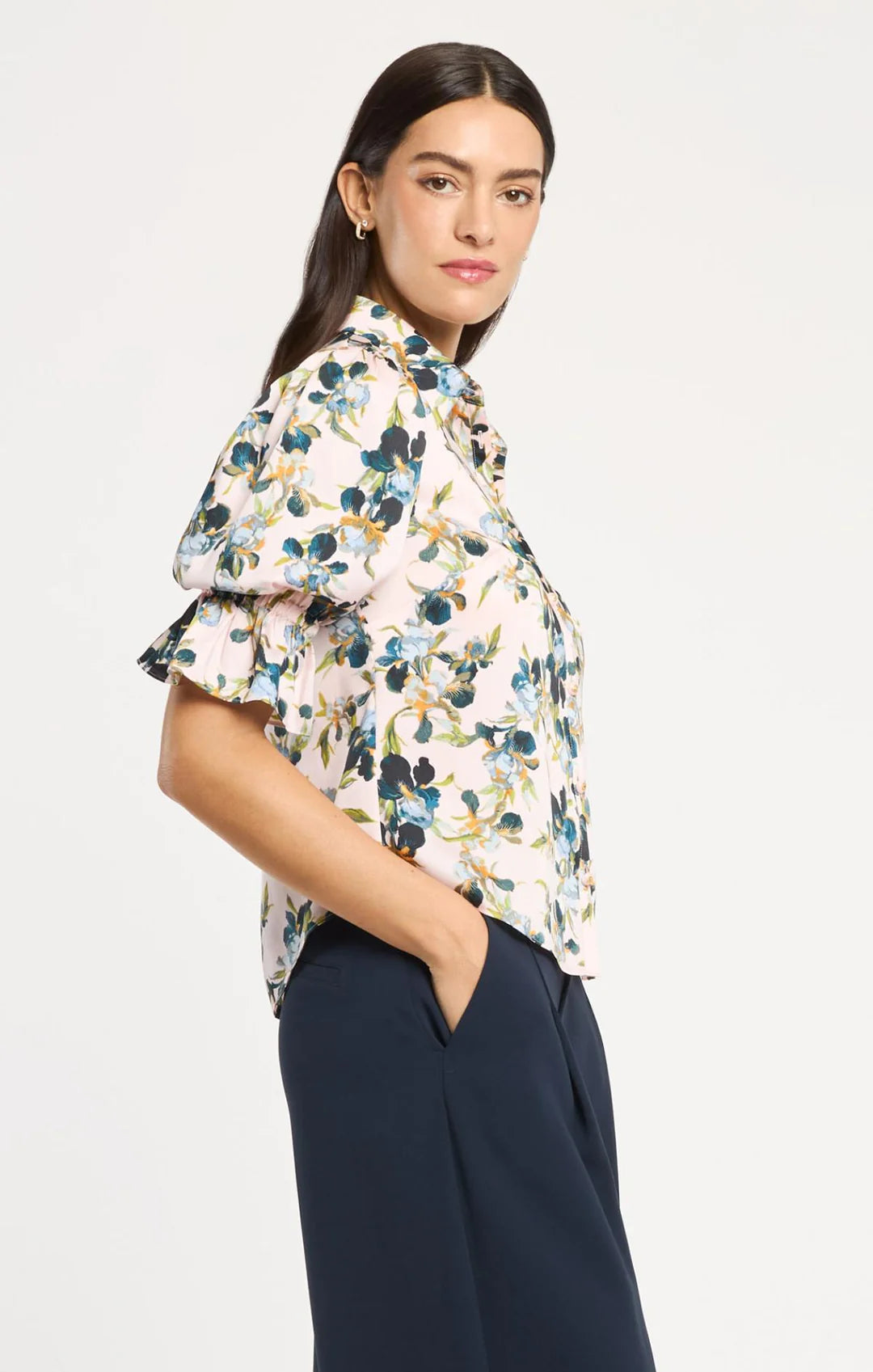 Trailing Iris Caty Top - Rosy Cloud Multi