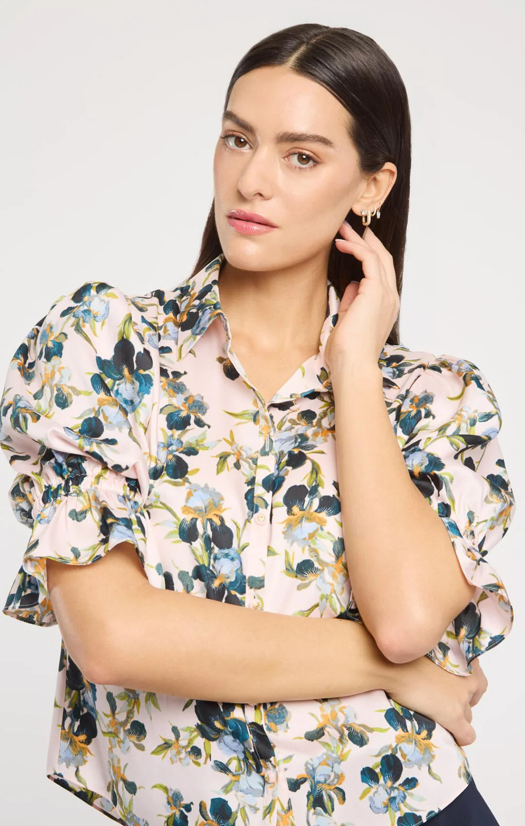 Trailing Iris Caty Top - Rosy Cloud Multi