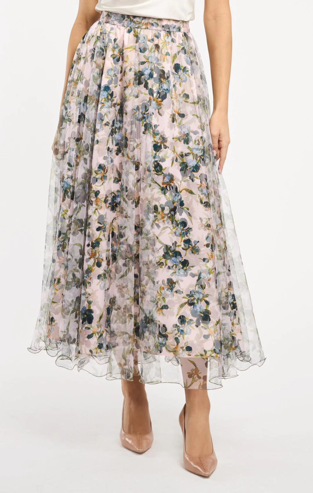 Trailing Iris Sofia Skirt - Rosy Cloud Multi