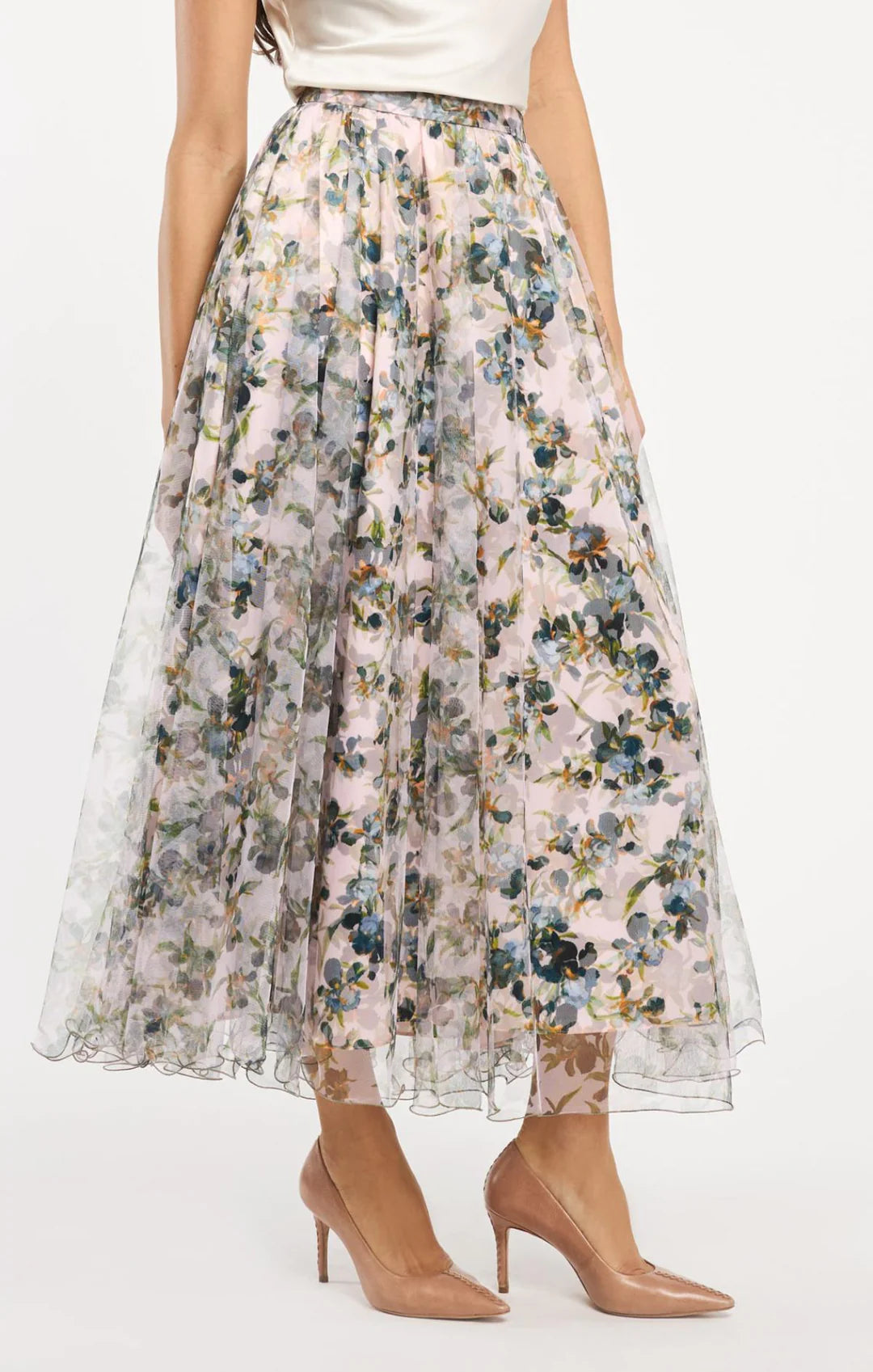 Trailing Iris Sofia Skirt - Rosy Cloud Multi