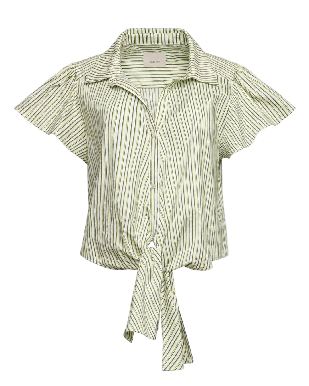 Sophie Stripe Marianna Top - Ivory/Lime