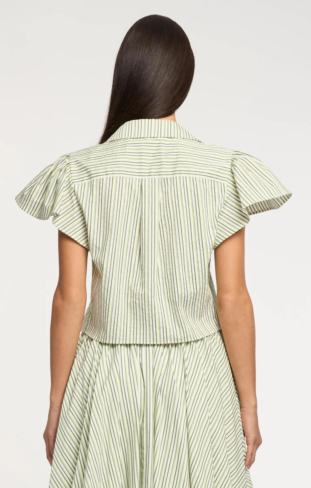 Sophie Stripe Marianna Top - Ivory/Lime