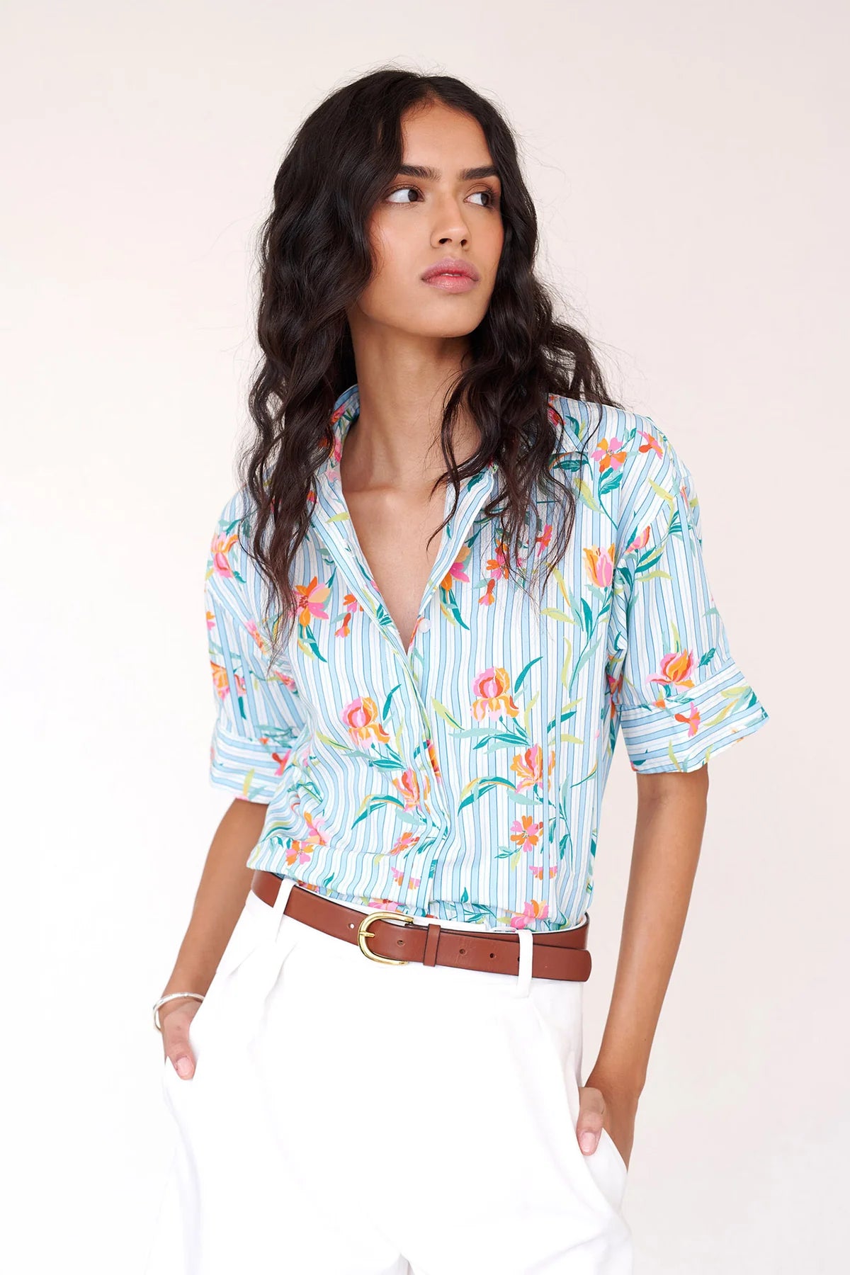 Jura Shirt - Orchid Pinstripe Placid