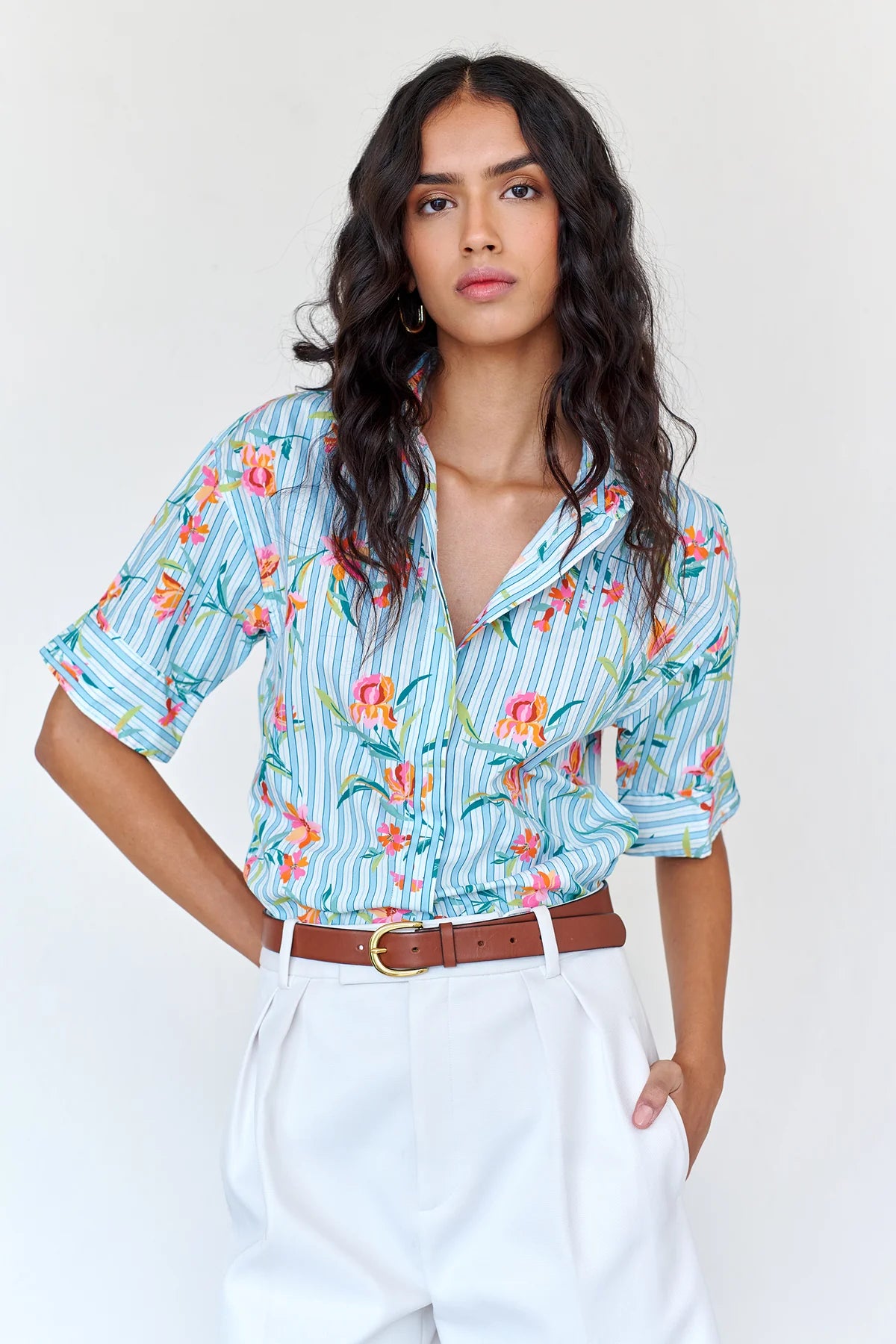Jura Shirt - Orchid Pinstripe Placid