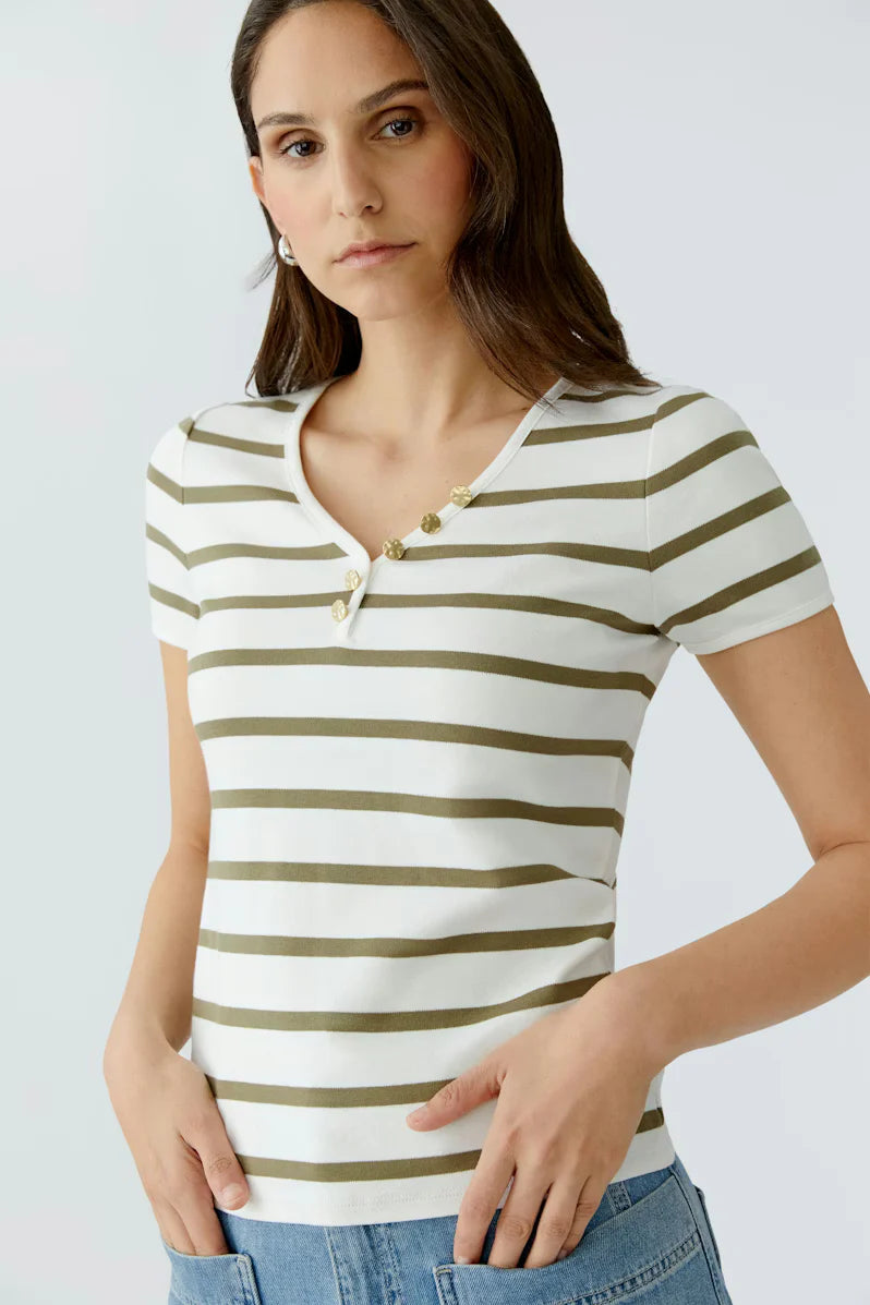 Striped T-Shirt - White Green