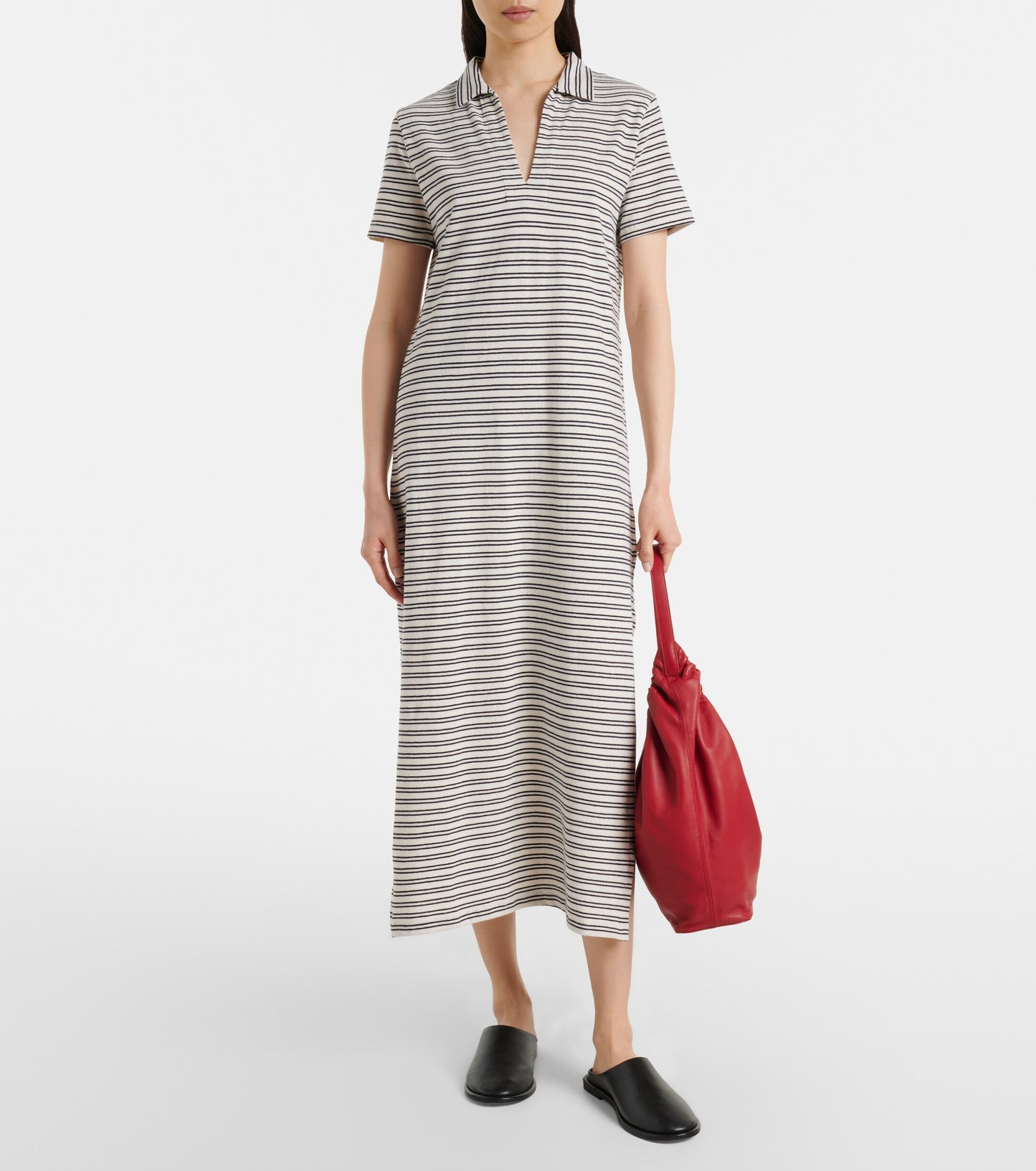 Corin Dress - Natural/Navy