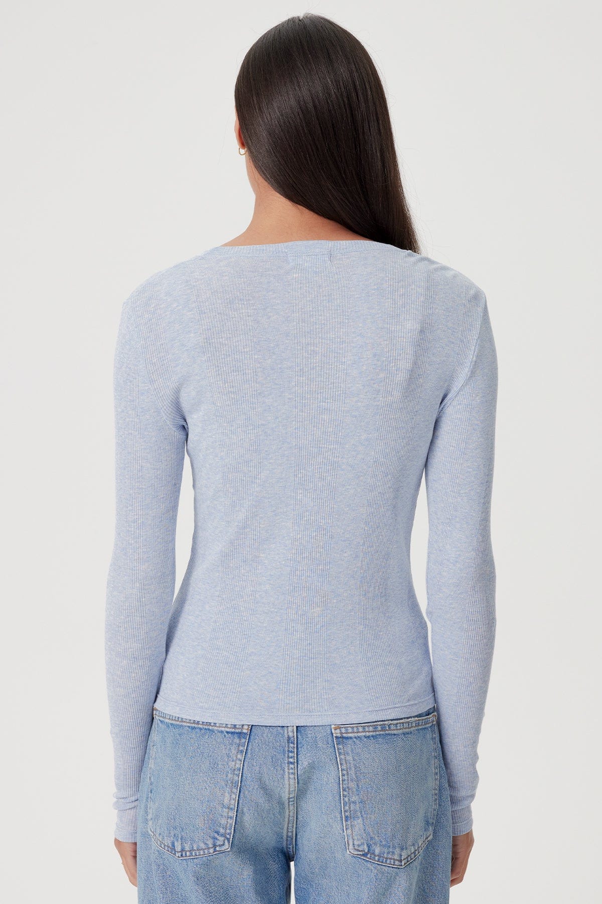 Cotton Rib Longsleeve - Blue Heather