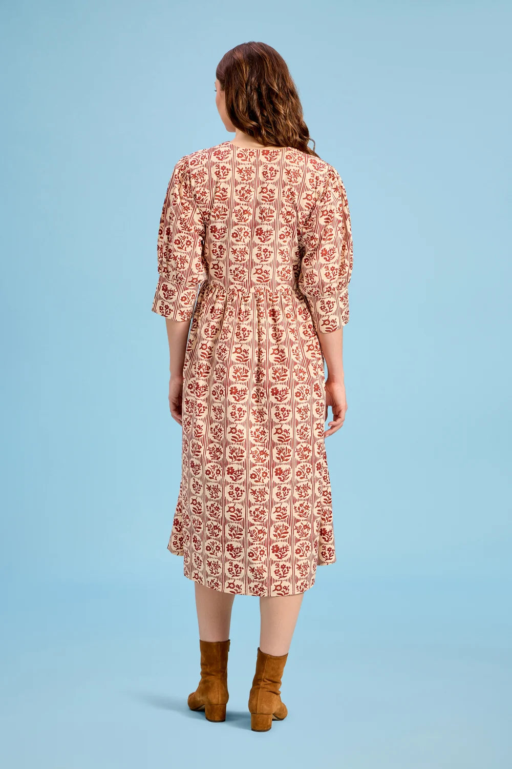 Ingrid Dress - Brick Bloom