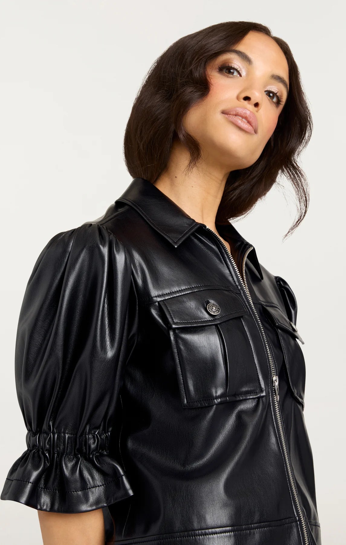 Lite Vegan Leather Holly Jacket - Black