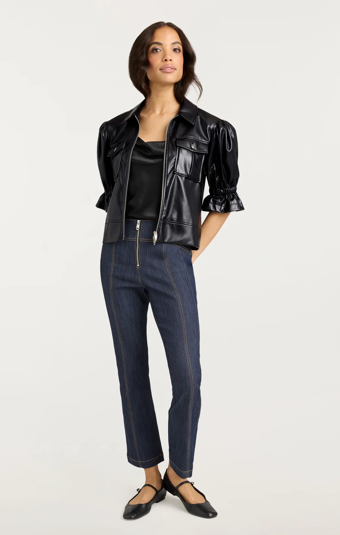 Lite Vegan Leather Holly Jacket - Black