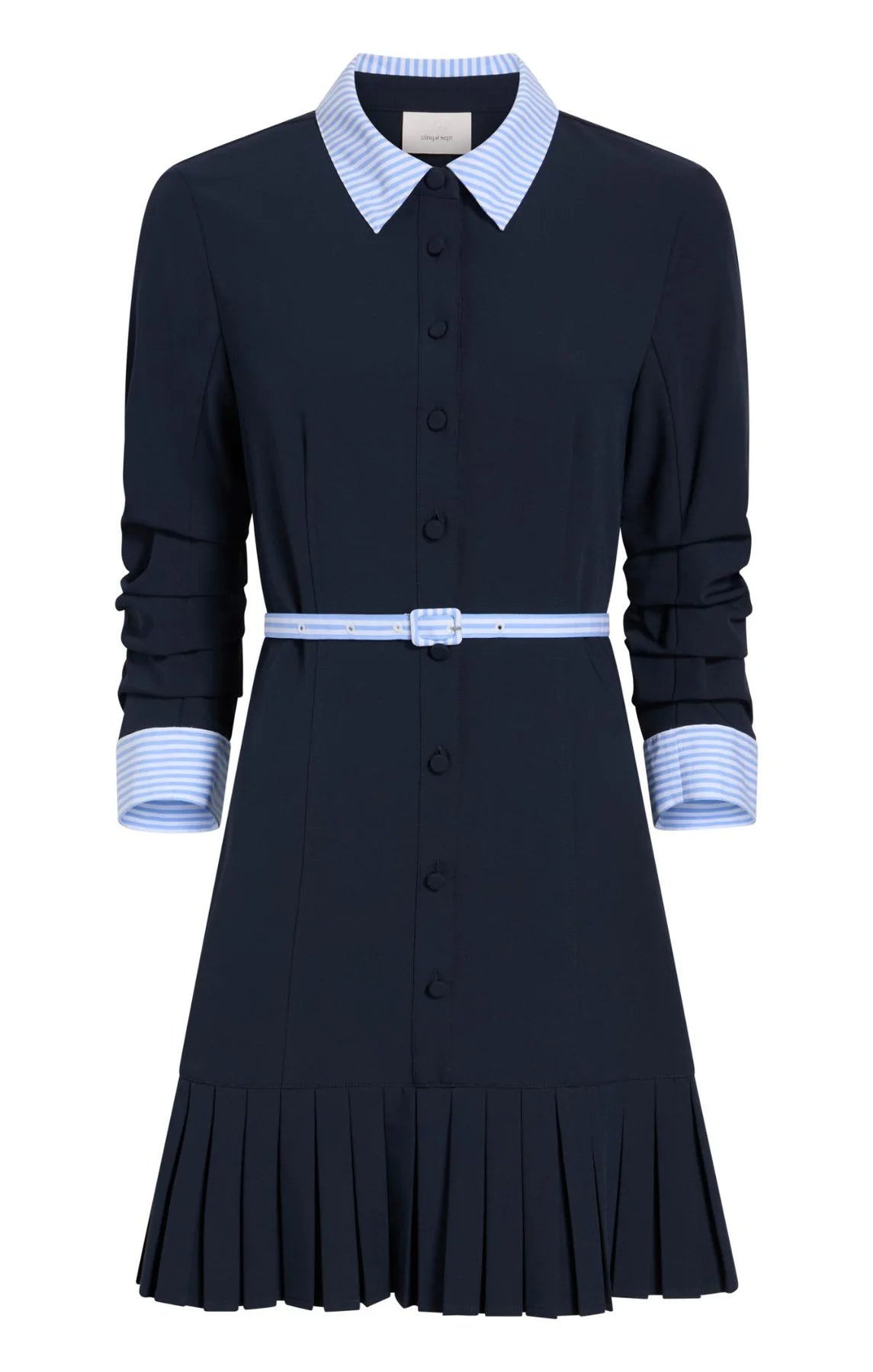 Stripe Shirting Lucilla Dress - Navy/Blue Stripe