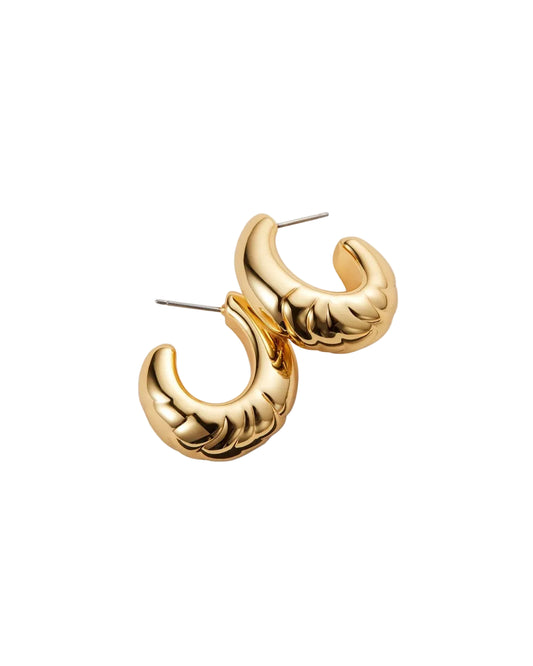 Slim Nelle Hoop Earrings - Gold