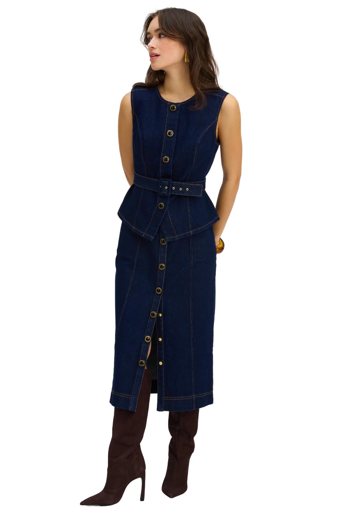 Ambrose Midi Skirt - Indigo
