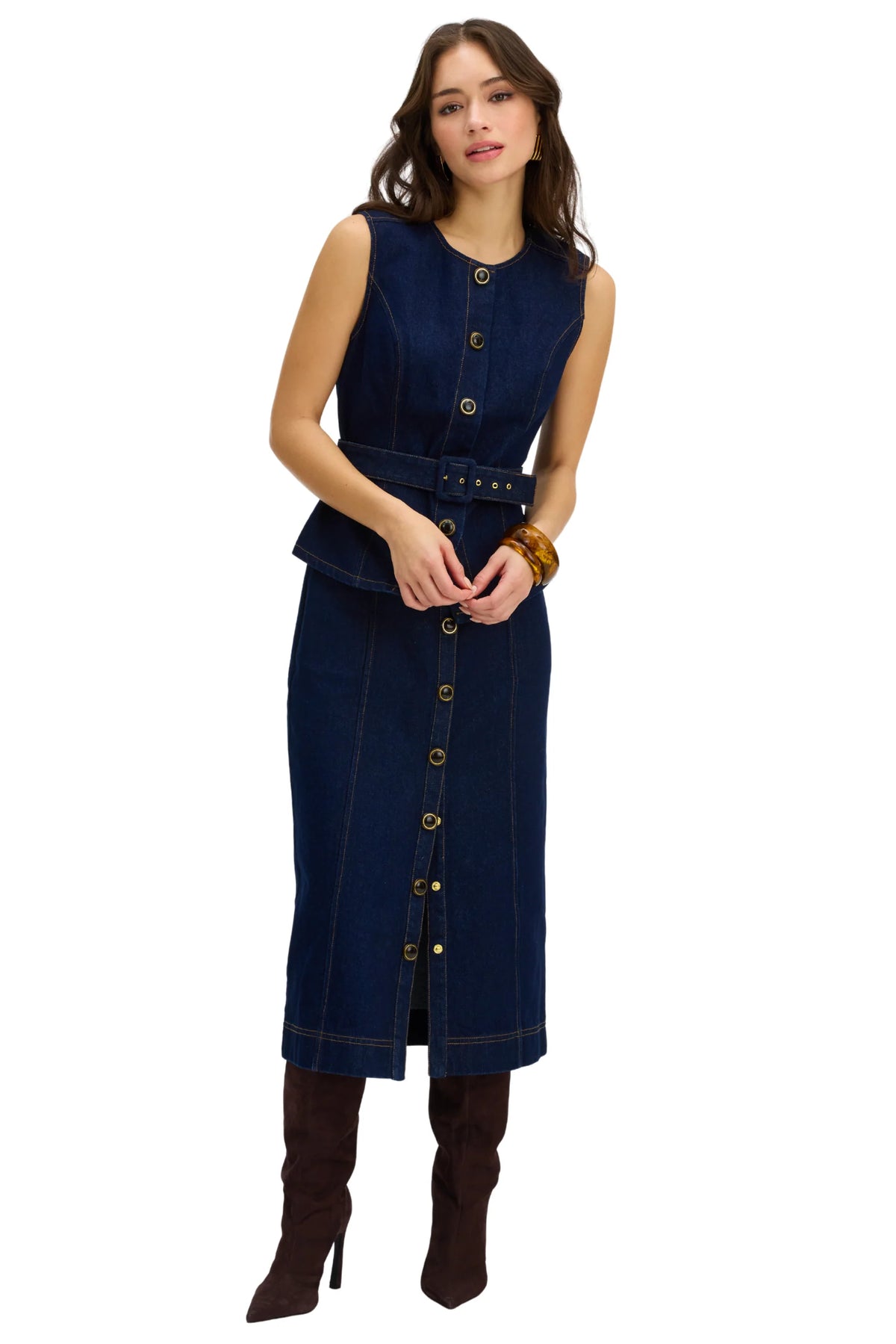 Ambrose Midi Skirt - Indigo