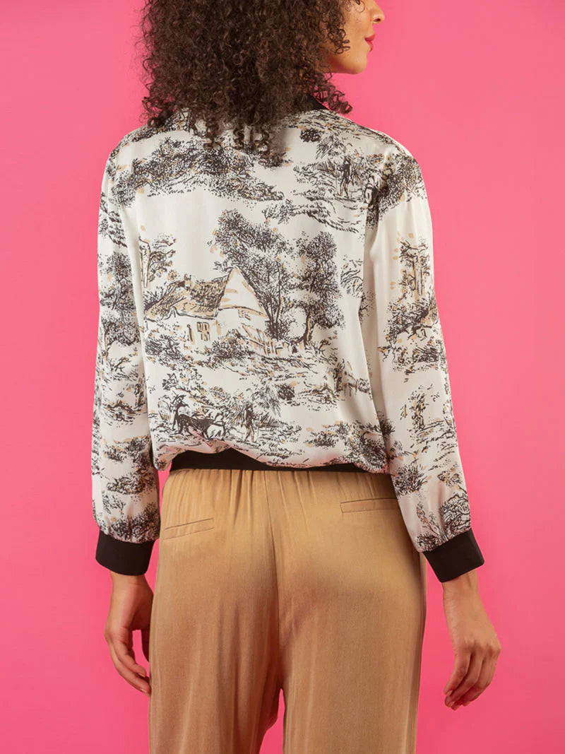 Tree Print Bomber Jacket