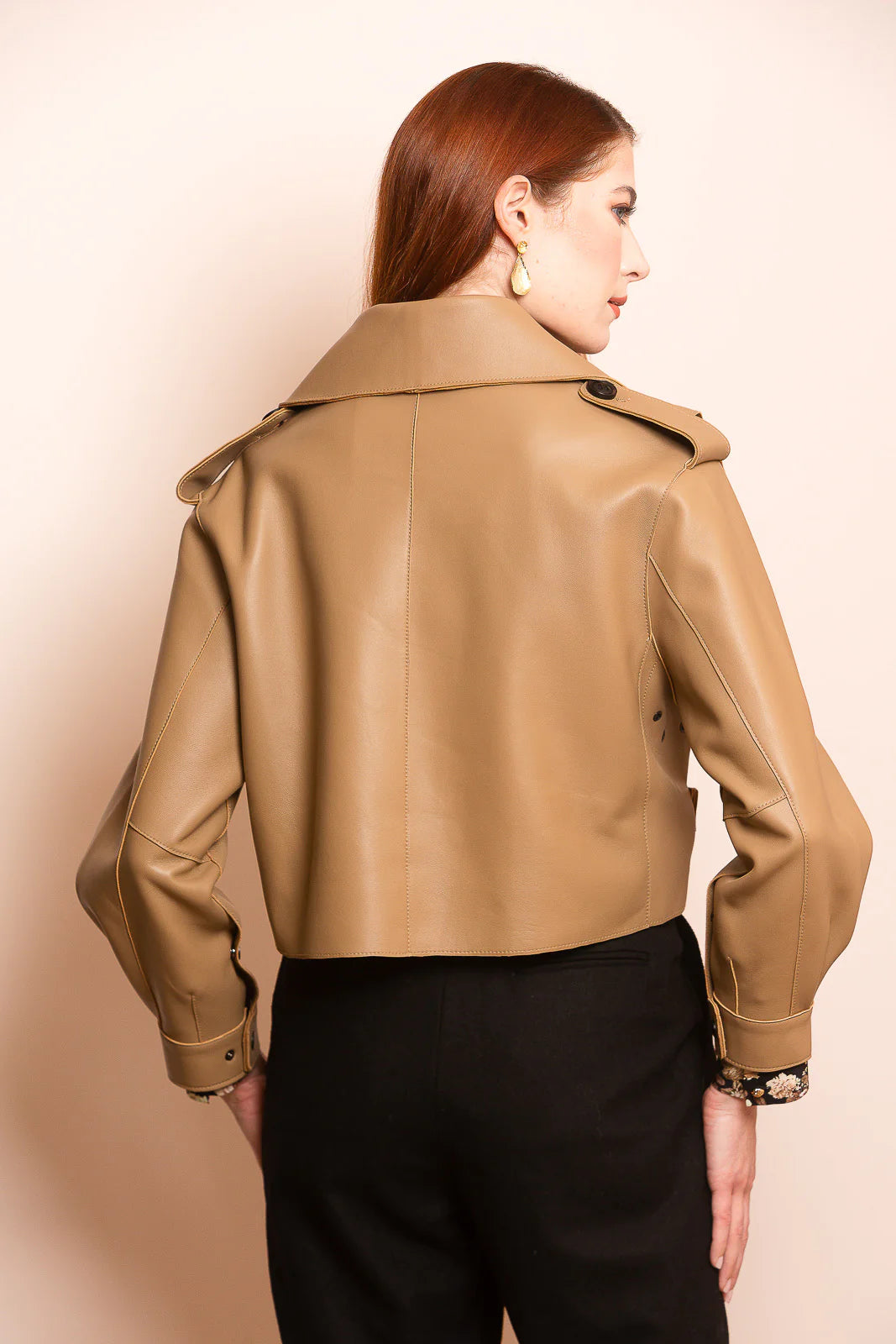 Lambskin Moto Jacket - Tan