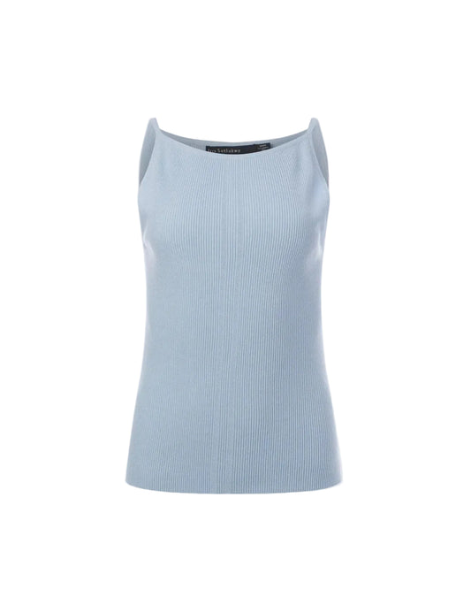 Halter Rib Top - Sky Blue