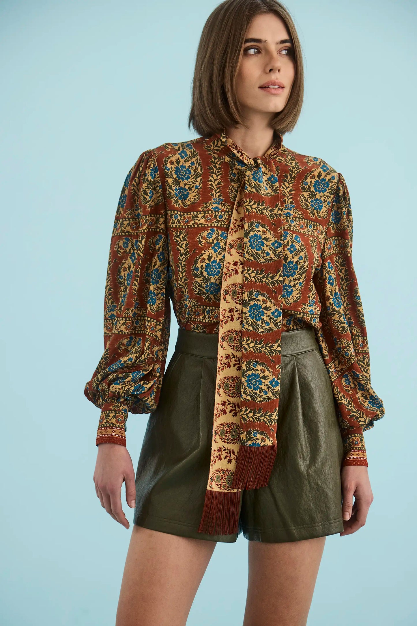 Karis Blouse - Amber Glen Brown