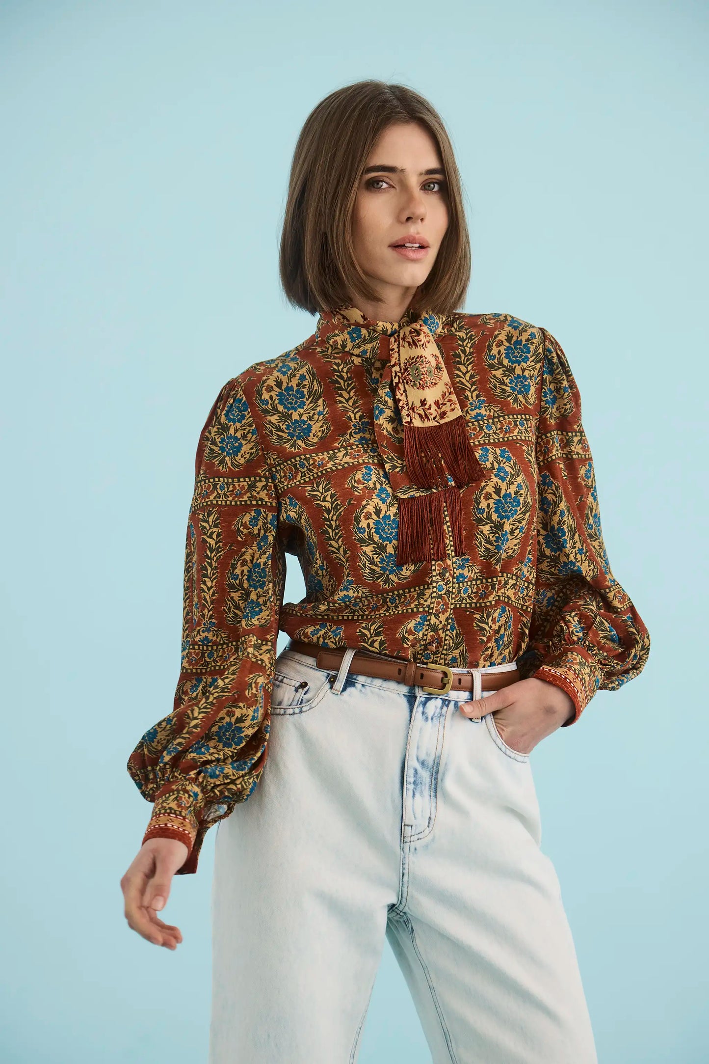 Karis Blouse - Amber Glen Brown