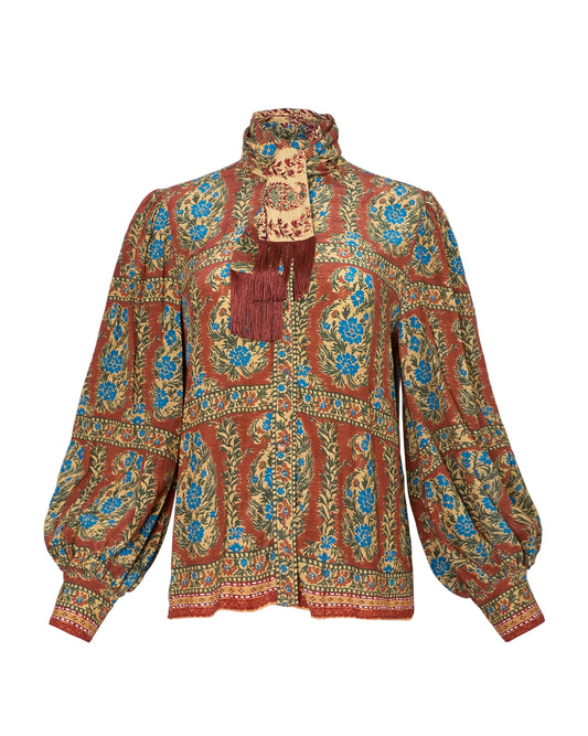 Karis Blouse - Amber Glen Brown