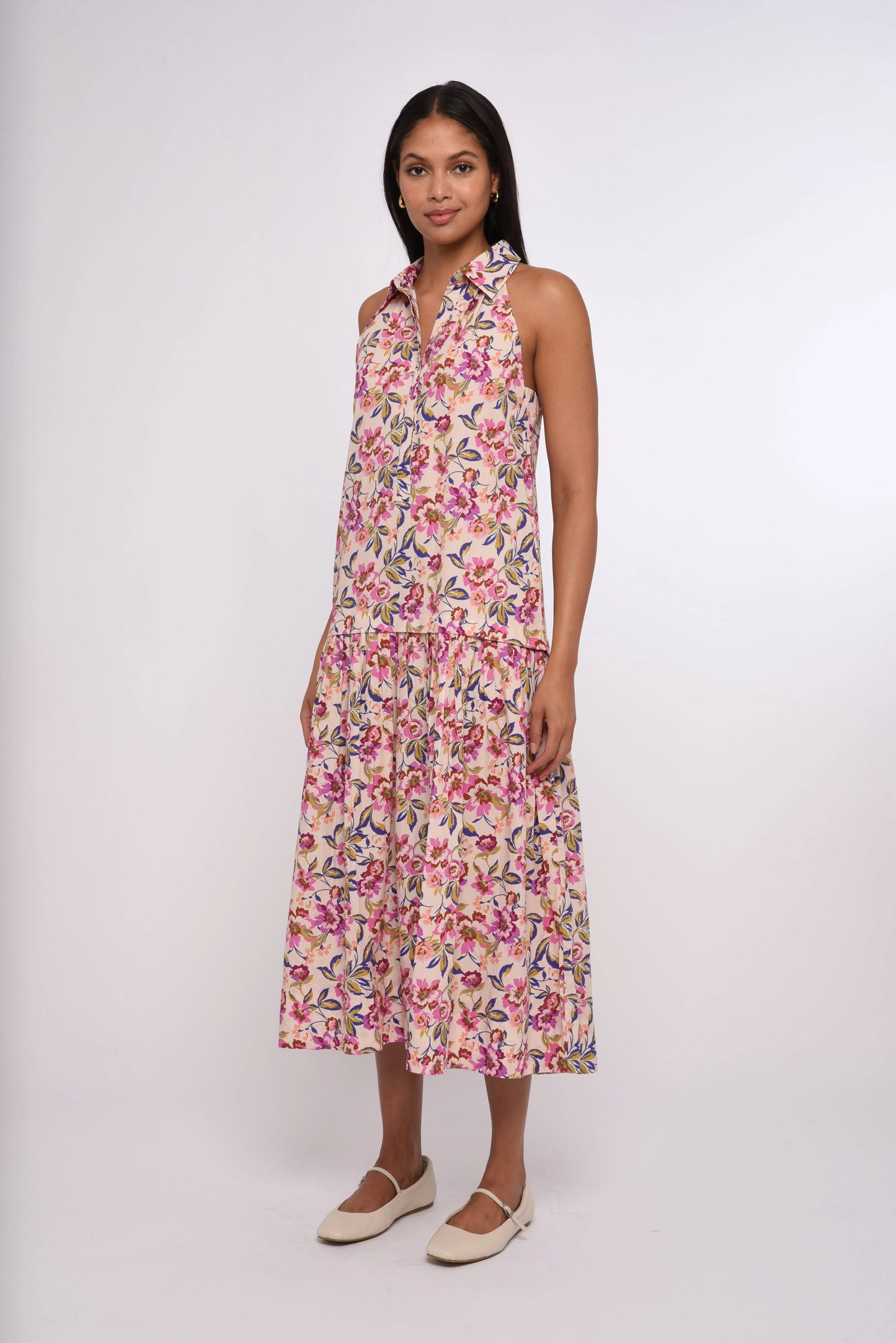 Charlotte Long Dress - Roxanna Floral Print
