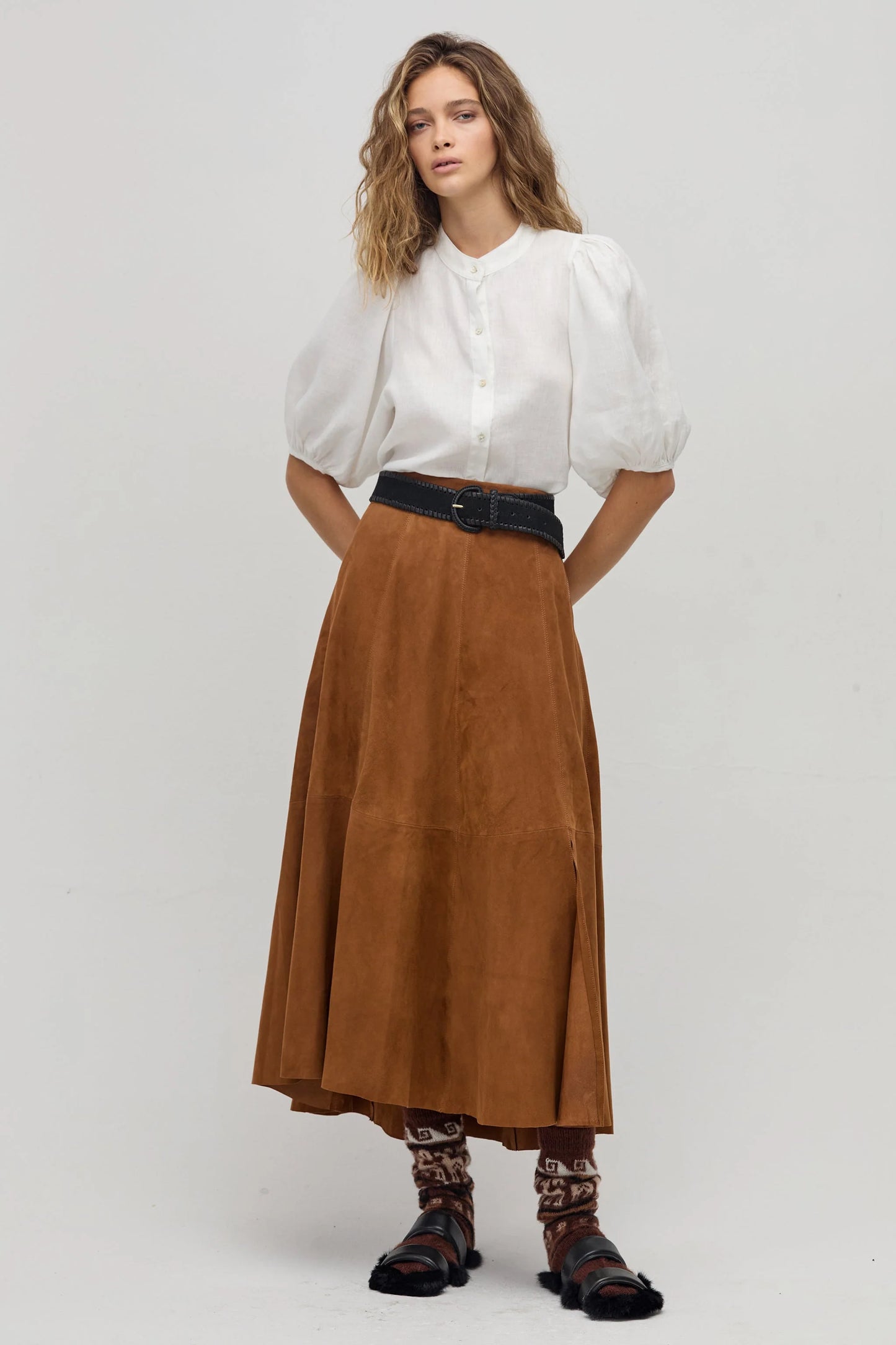 Alamo Suede Skirt - Tan