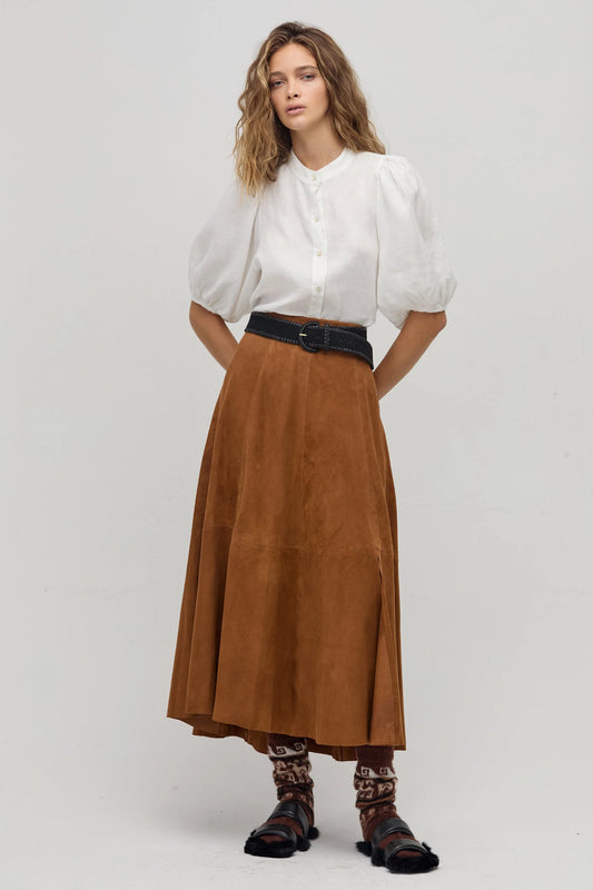 Alamo Suede Skirt - Tan
