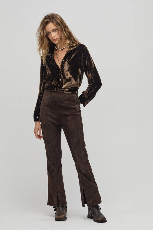 San Merino Velvet Shirt - Chocolate