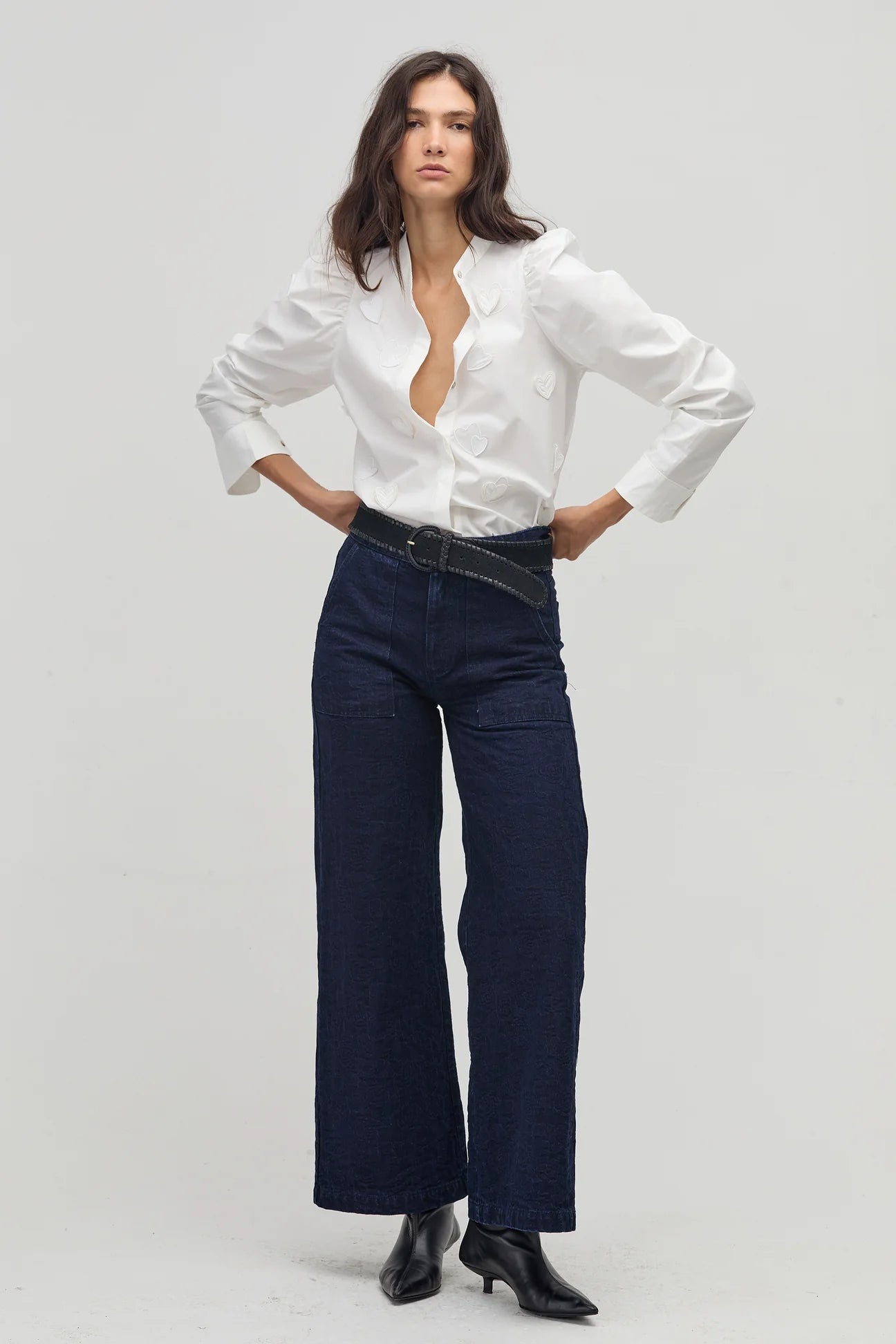 Cuore Poplin Shirt - White