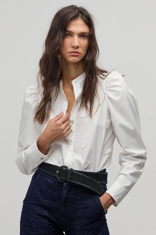 Cuore Poplin Shirt - White