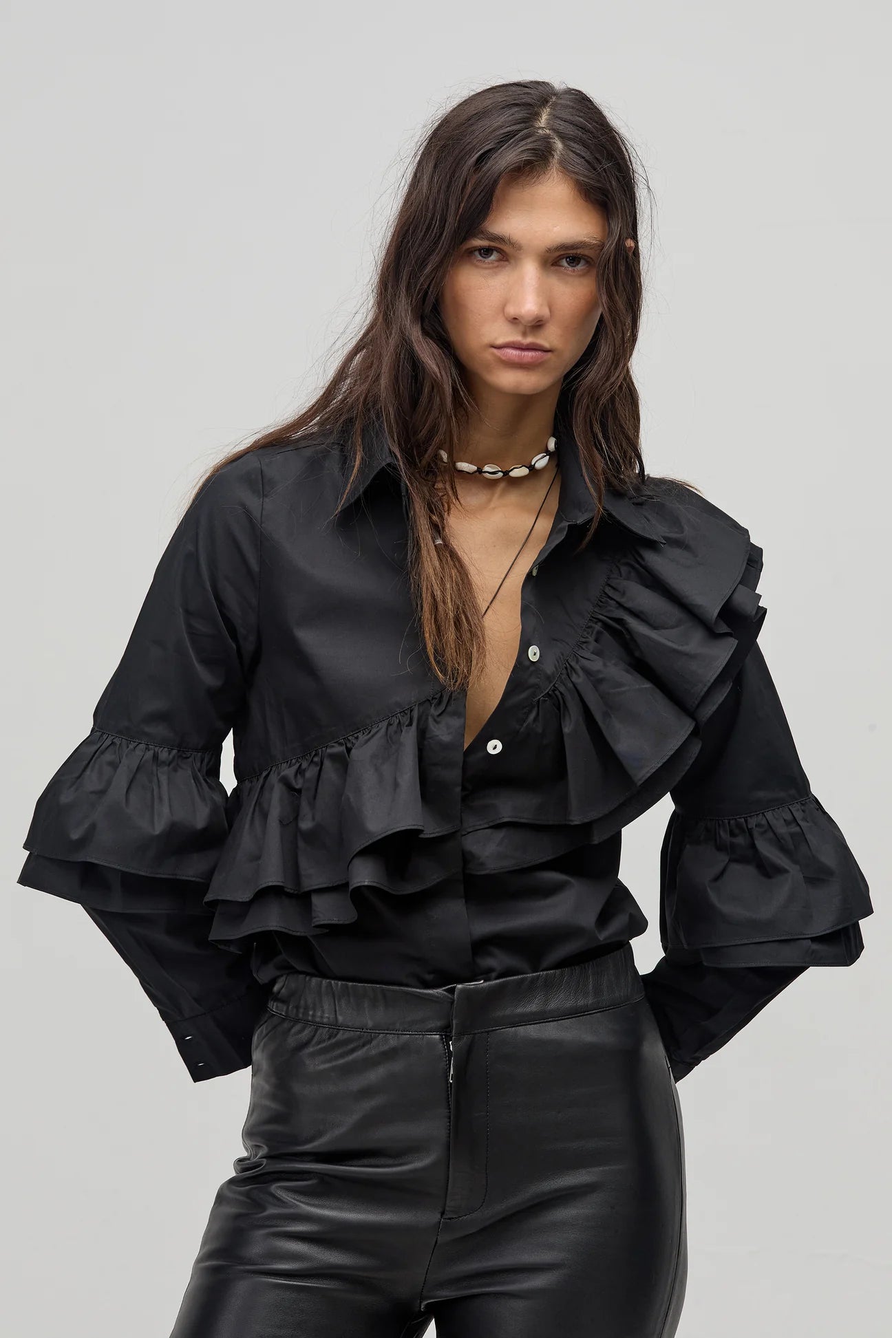 Mambo Poplin Shirt - Black