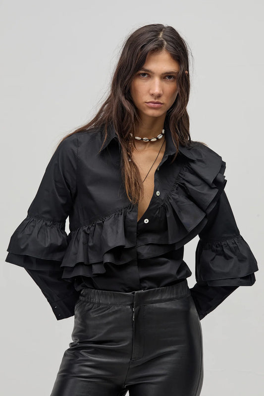 Mambo Poplin Shirt - Black