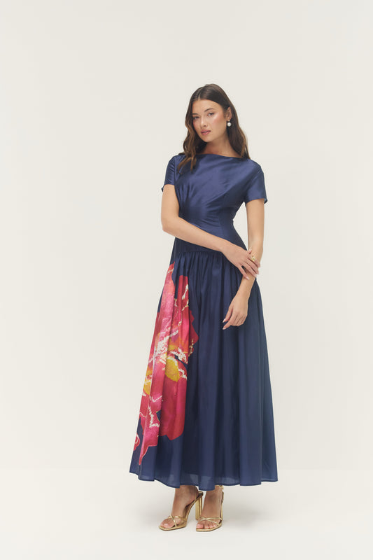 Atley Dress - Navy Watercolor
