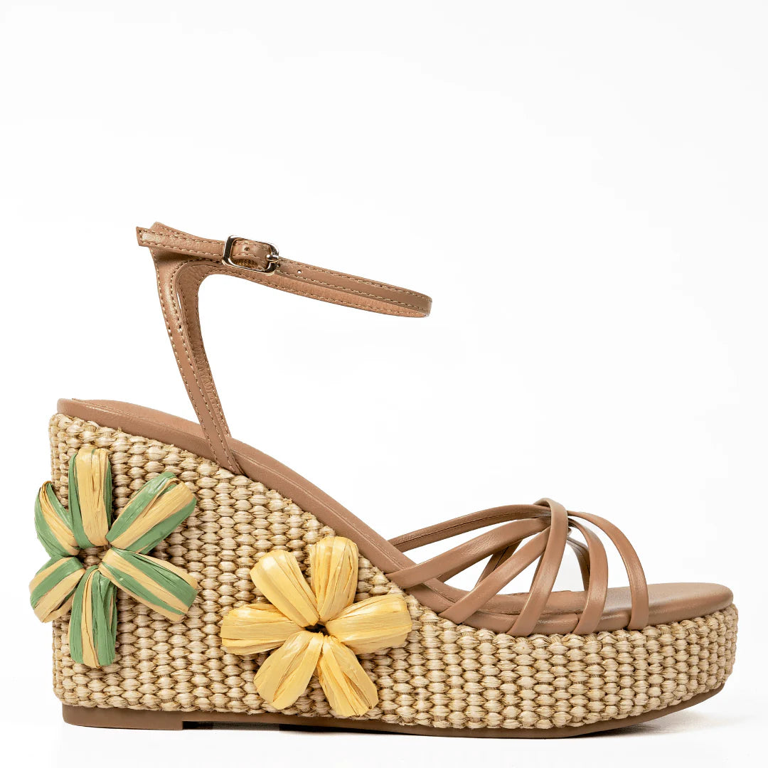Lee Flora Wedge - Tea Tan