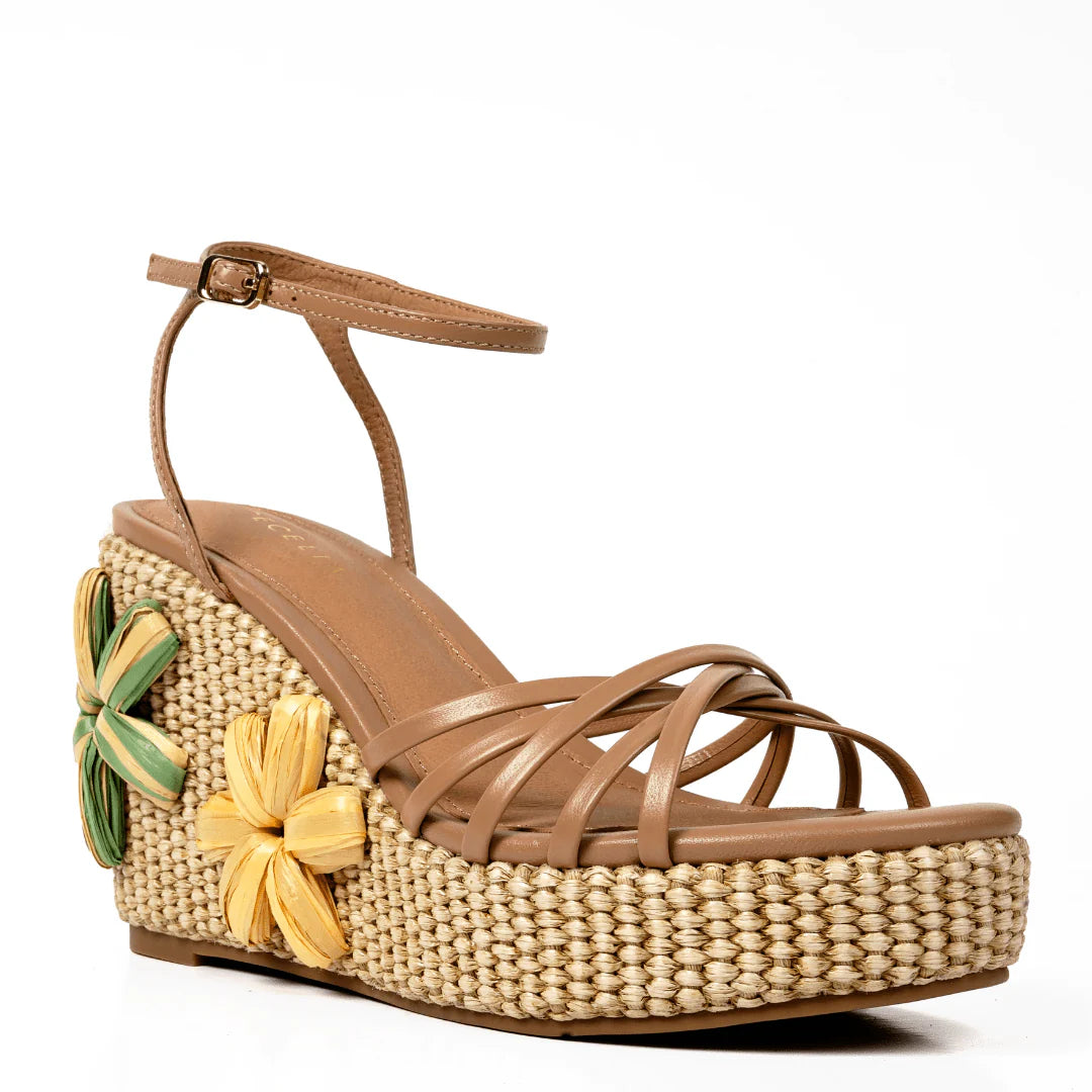 Lee Flora Wedge - Tea Tan