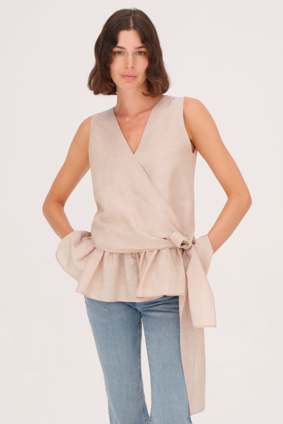 Leola Sleeveless Blouse - Sand