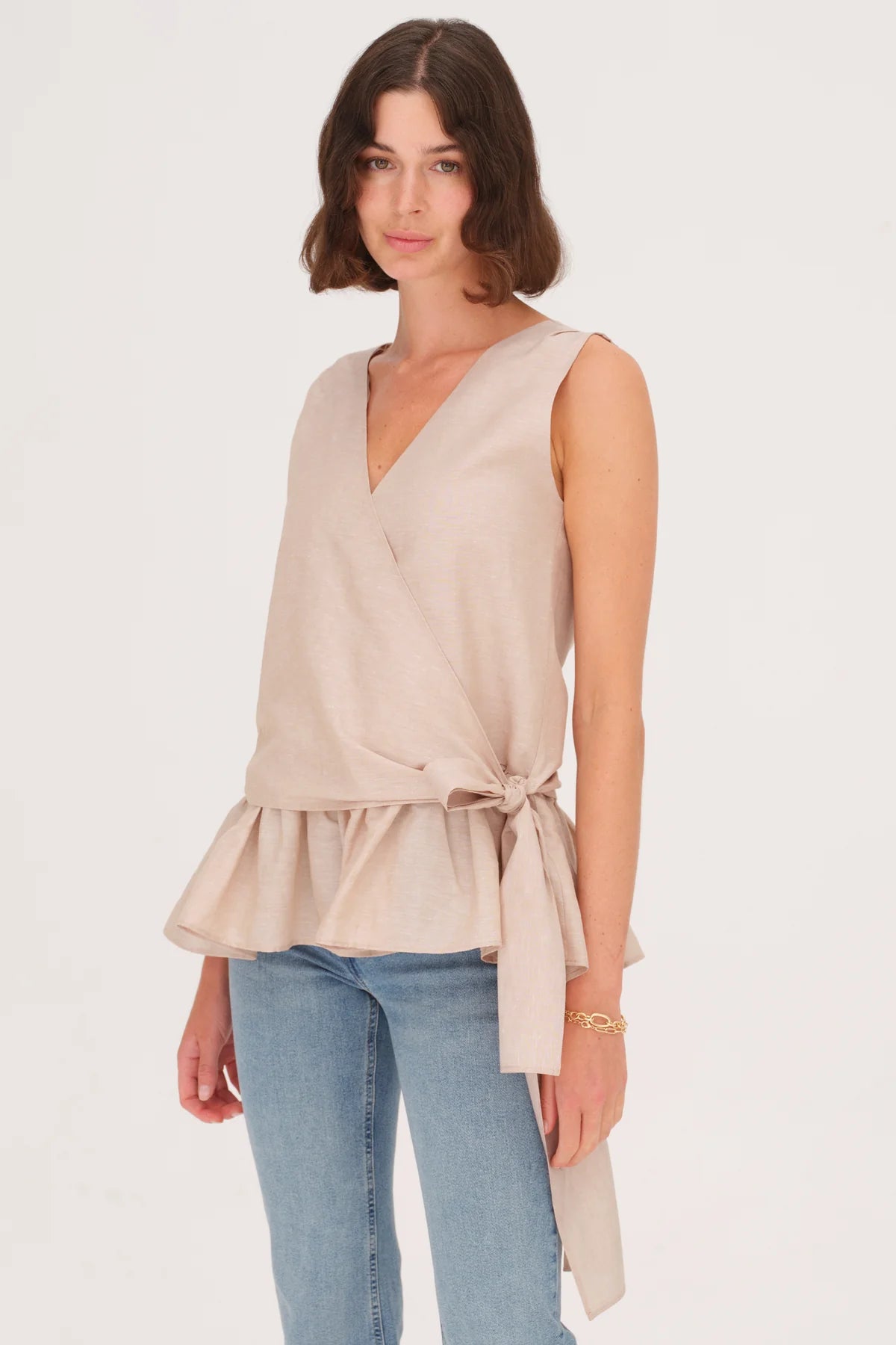 Leola Sleeveless Blouse - Sand