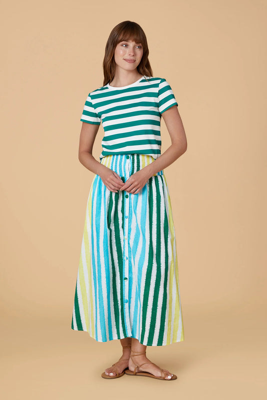 Tee - Marine Green Stripe