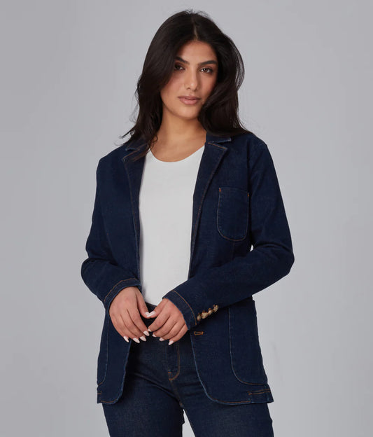 Tilly Blazer - Dark Rinse Blue