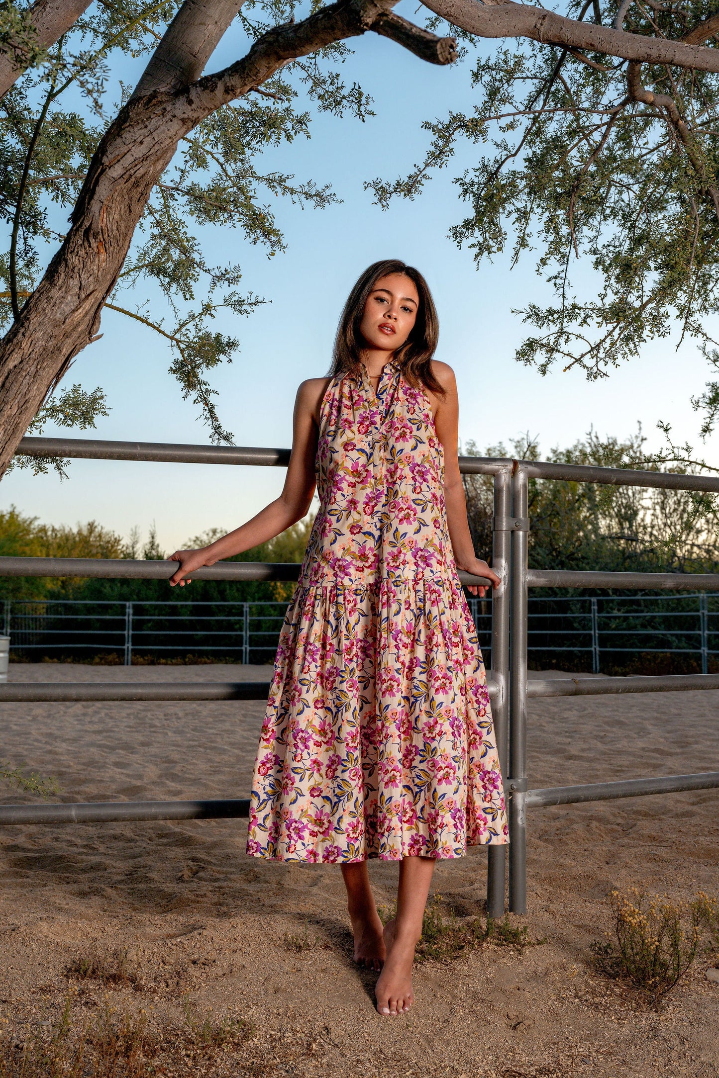 Charlotte Long Dress - Roxanna Floral Print