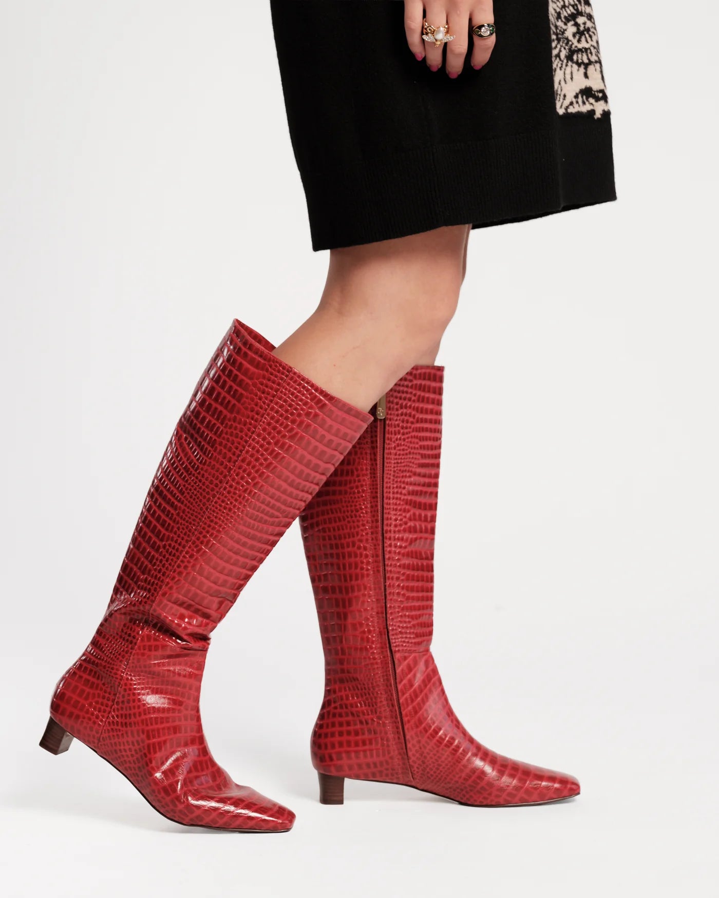 Mackie Leather Boot - Red