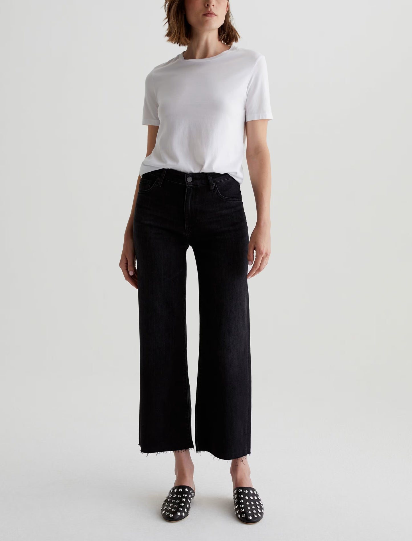 Saige Mid-Rise Wide Leg Crop - Glasgow
