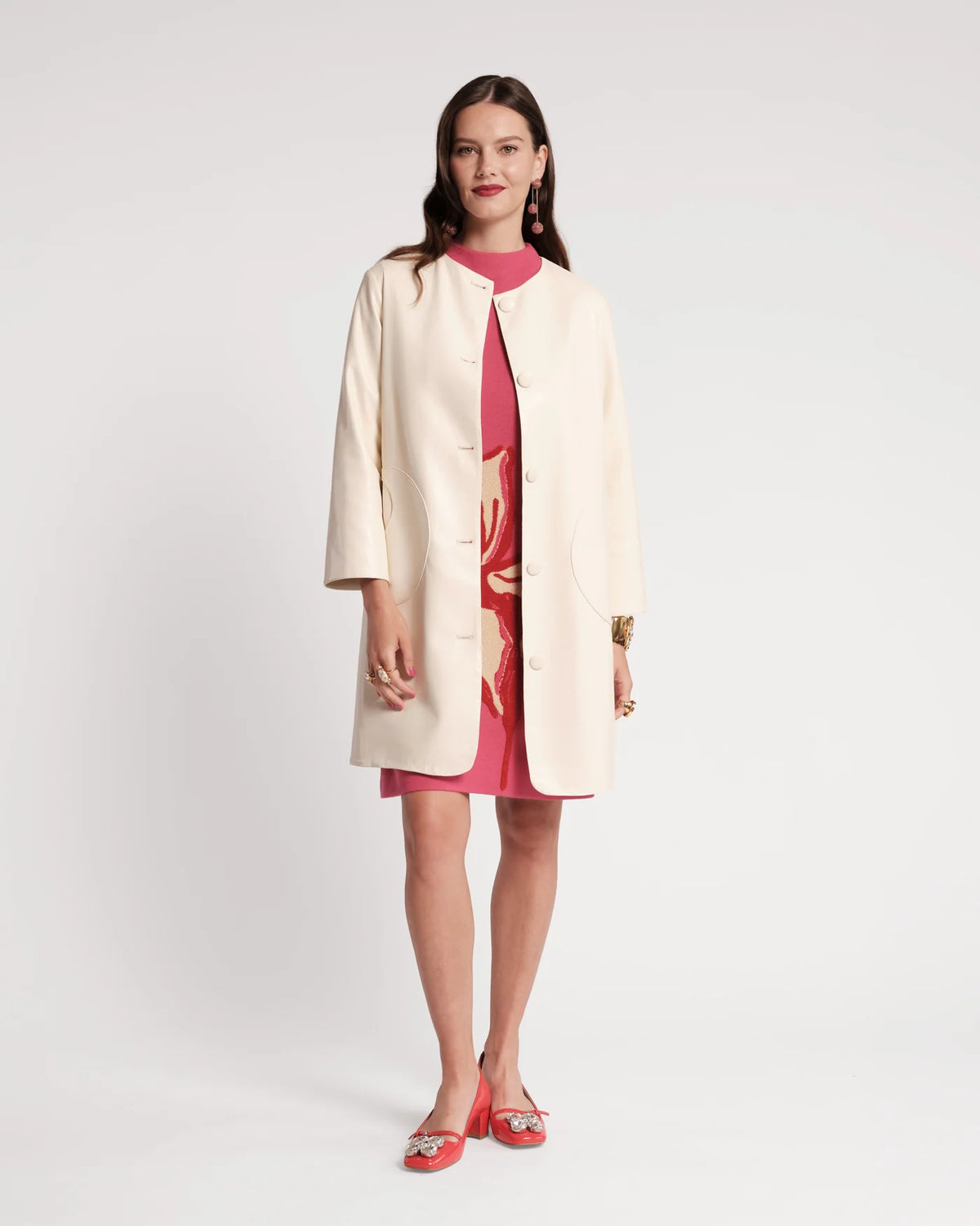 Mod Faux Leather Jacket - Oyster